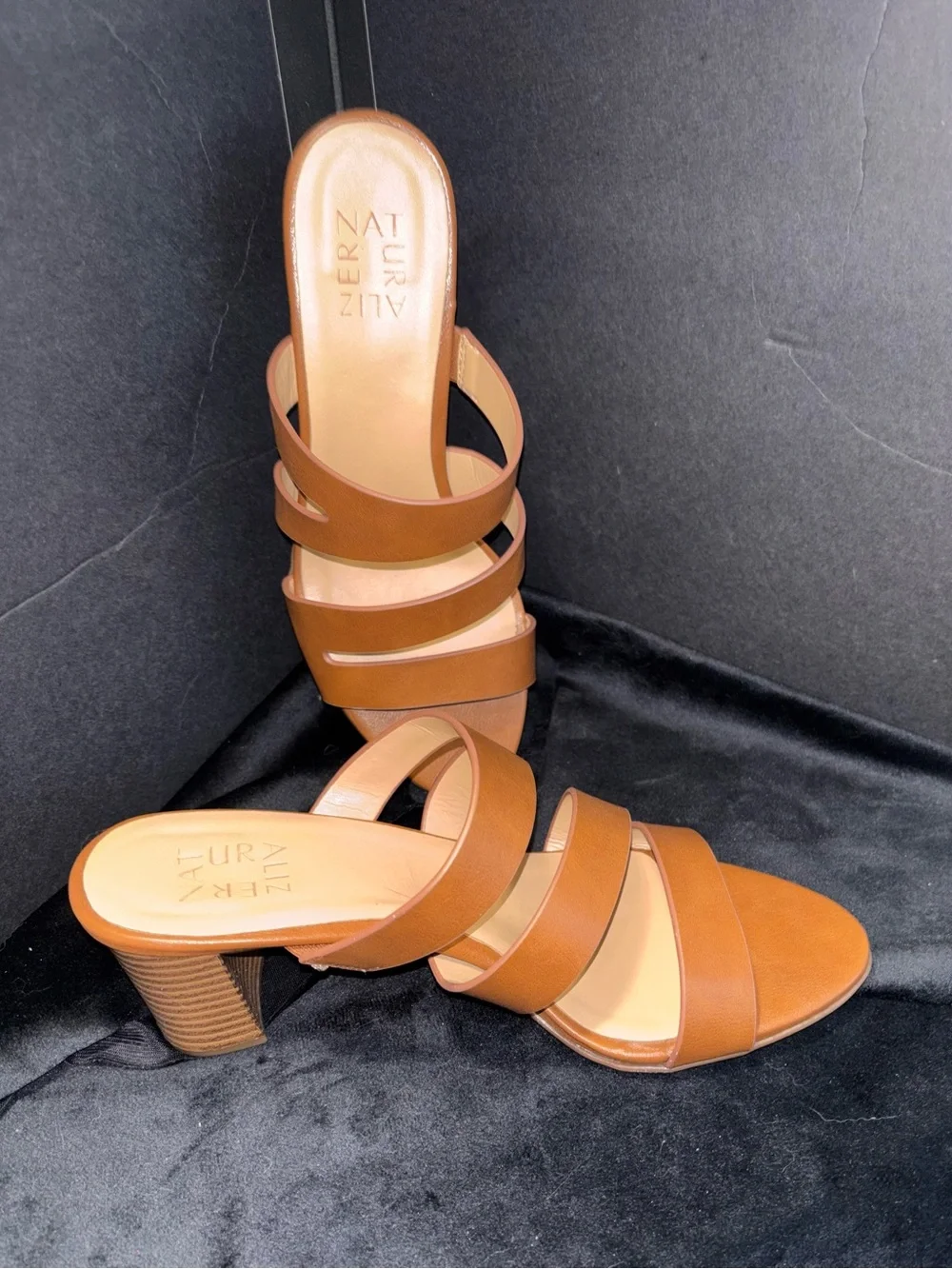Naturalizer Strap Block Heel Slide Sandals - Picture 3 of 9